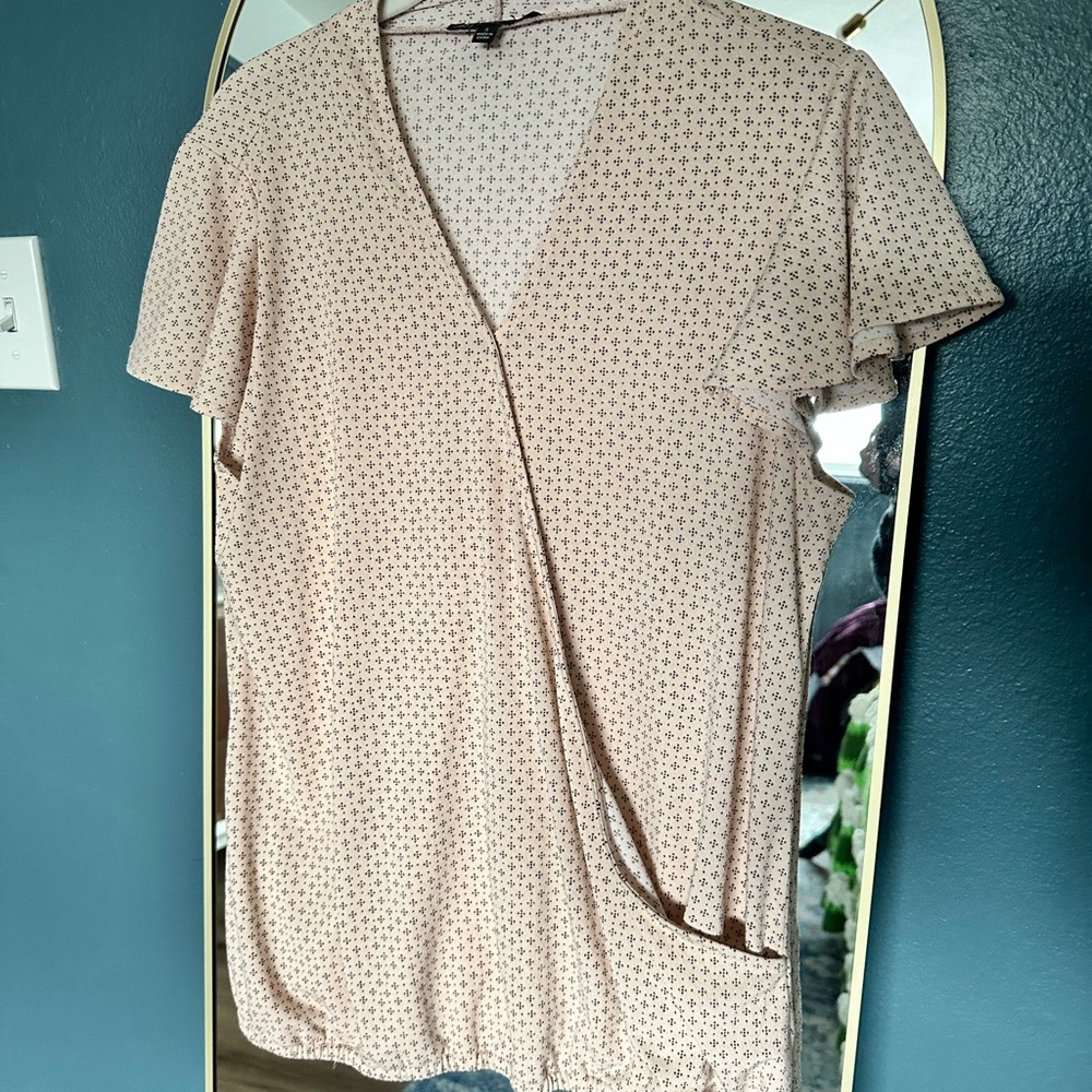 Women's Cream Ruffle Top